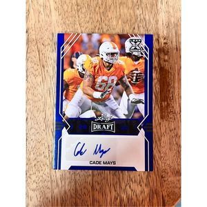 Cade Mays Autographed Blue Parallel 2022 Leaf Draft Card RC Rookie